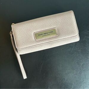 Marc New York (Andrew Marc) Pink Pebbled Faux Leather Clasp Closure Wallet